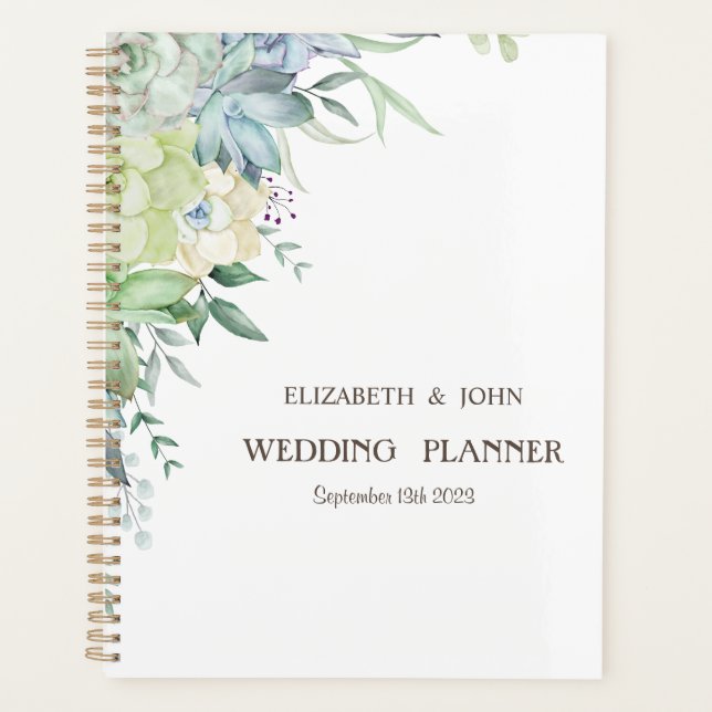 Watercolor Desert Succulents Dots Planner (Front)