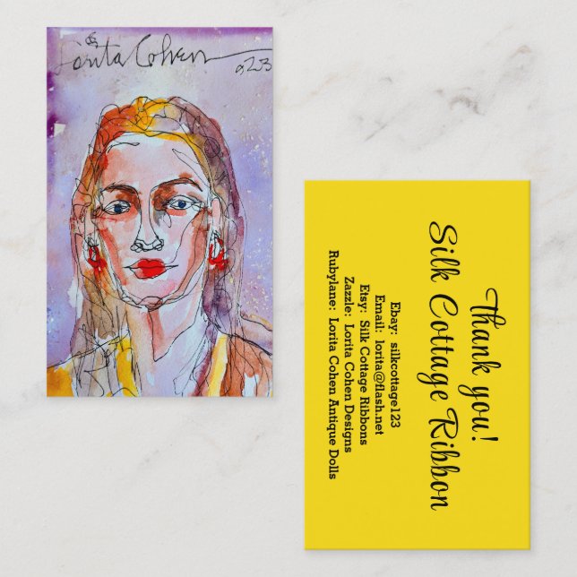 Watercolor Design Business Cards Modern (Front/Back)
