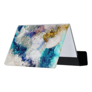 Watercolor design desk business card holder