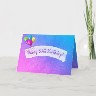 watercolor design for 65th birthday card