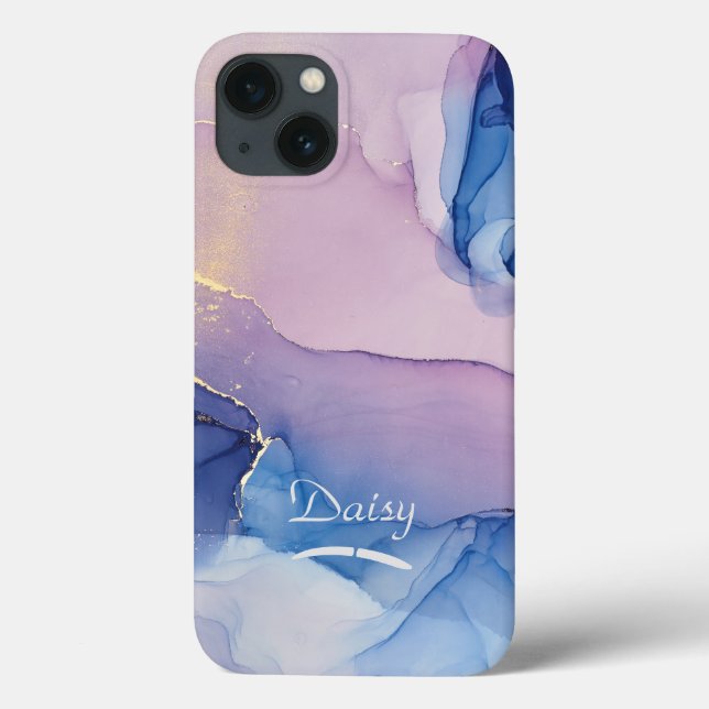 Watercolor Design Phone Case with Name Customized (Back)