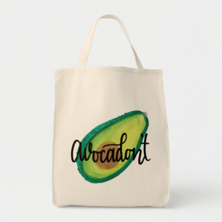Watercolor design tote bag, Avocadon't Bag