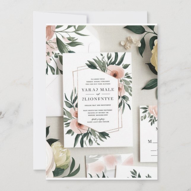 Watercolor Design with RSVP" Invitation (Front)