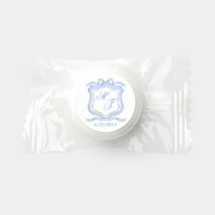 Watercolor Designer Blue Monogram Crest Mints Life Saver® Mints