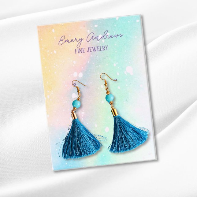 Watercolor Designer Jewelry Earring Holder Display Business Card (Creator Uploaded)