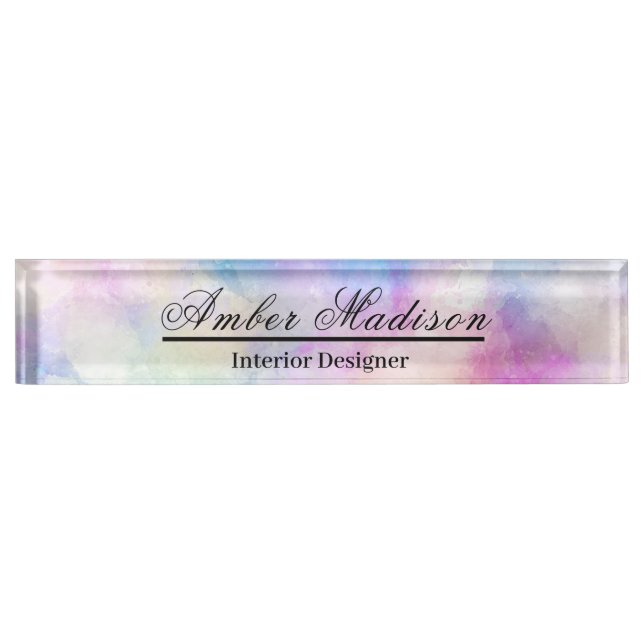 Watercolor Desk Name Plate (Front)