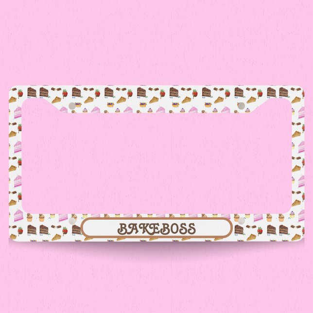 Watercolor Desserts Bakeboss License Plate Frame (Creator Uploaded)
