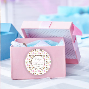 Watercolor Desserts For Baby Shower Thank You Classic Round Sticker