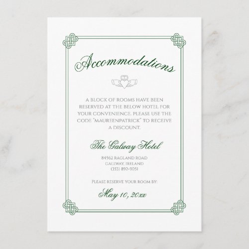 Watercolor Destination Ireland Accommodations Enclosure Card