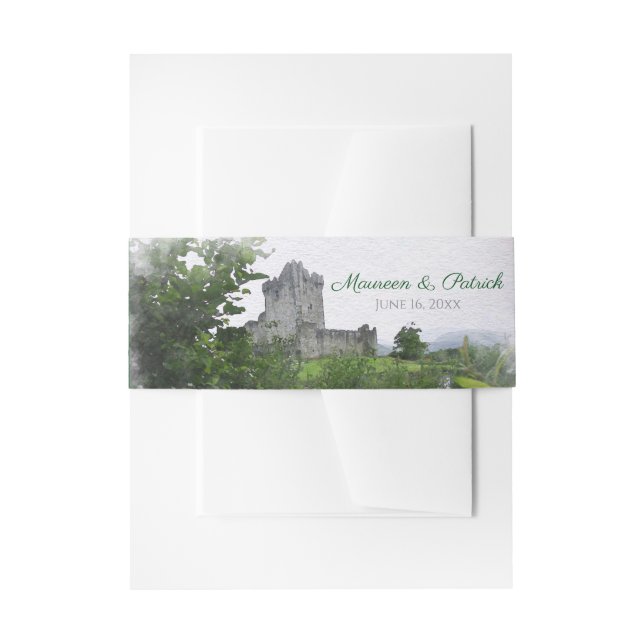 Watercolor Destination: Ireland Invitation Belly Band (Front Example)