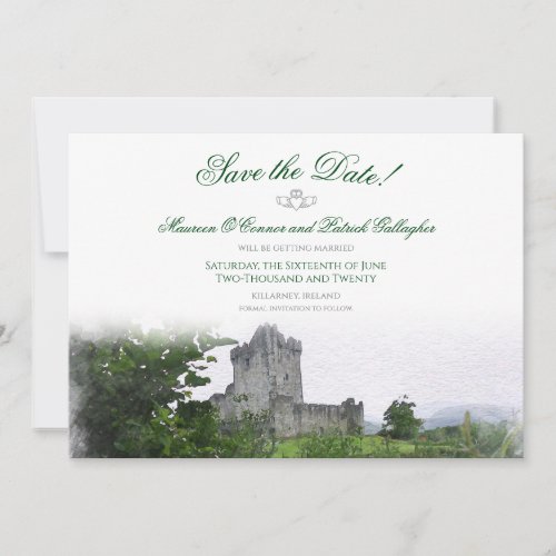 Watercolor Destination Ireland Save the Date Card