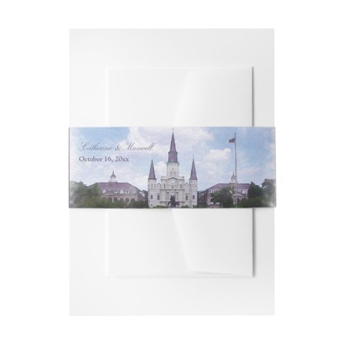 Watercolor Destination New Orleans Invitation Belly Band