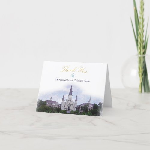 Watercolor Destination New Orleans Thank You Card