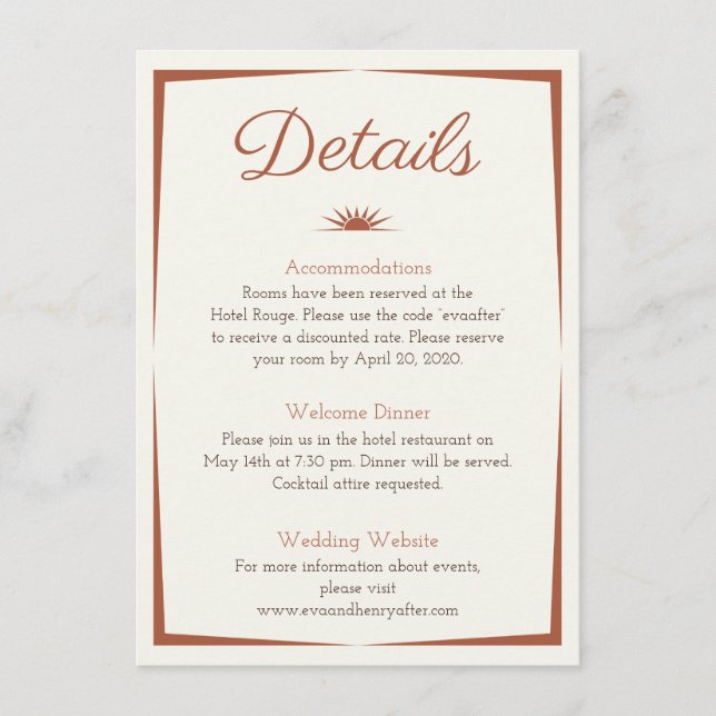 Watercolor Destination: Romantic Desert Details Enclosure Card (Front)