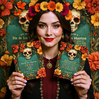 💀🎉 Watercolor Día de Muertos Party Invitation
