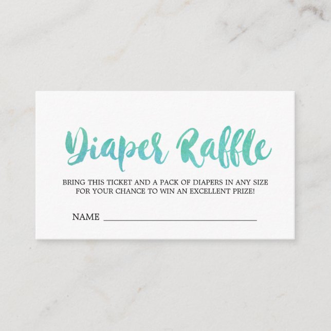Watercolor Diaper Raffle Invitation Insert (Front)
