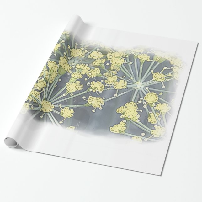 Watercolor Dill on White Large Wrapping Paper (Unrolled)
