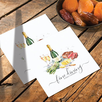 Watercolor Dining Chef Catering Id813 Square Business Card by arrayforcards at Zazzle