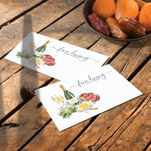Watercolor Dining Chef Catering Std ID813 Business Card