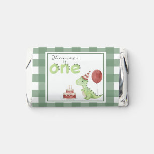 Watercolor Dino 1st birthday party Hershey's Miniatures