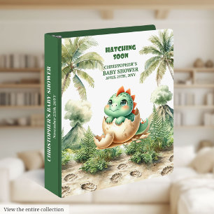 Watercolor Dino Egg Hatching Soon Personalized  3 Ring Binder