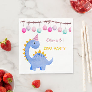 Watercolor Dino party cute kids birthday  Napkins
