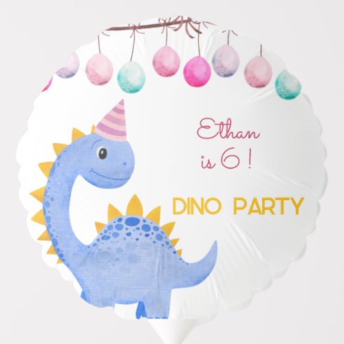 Watercolor Dino party kids birthday Balloon