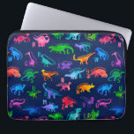Watercolor Dinosaur Alphabet Colorful Dino Kids Laptop Sleeve<br><div class="desc">Watercolor Dinosaur Alphabet Colorful Dino Kids Pattern. Dinosaur for each letter of the alphabet in a colorful watercolor silhouette.</div>
