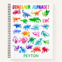 Watercolor Dinosaur Alphabet Colorful Dino Kids Notebook