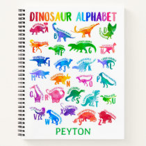 Watercolor Dinosaur Alphabet Colorful Dino Kids Notebook