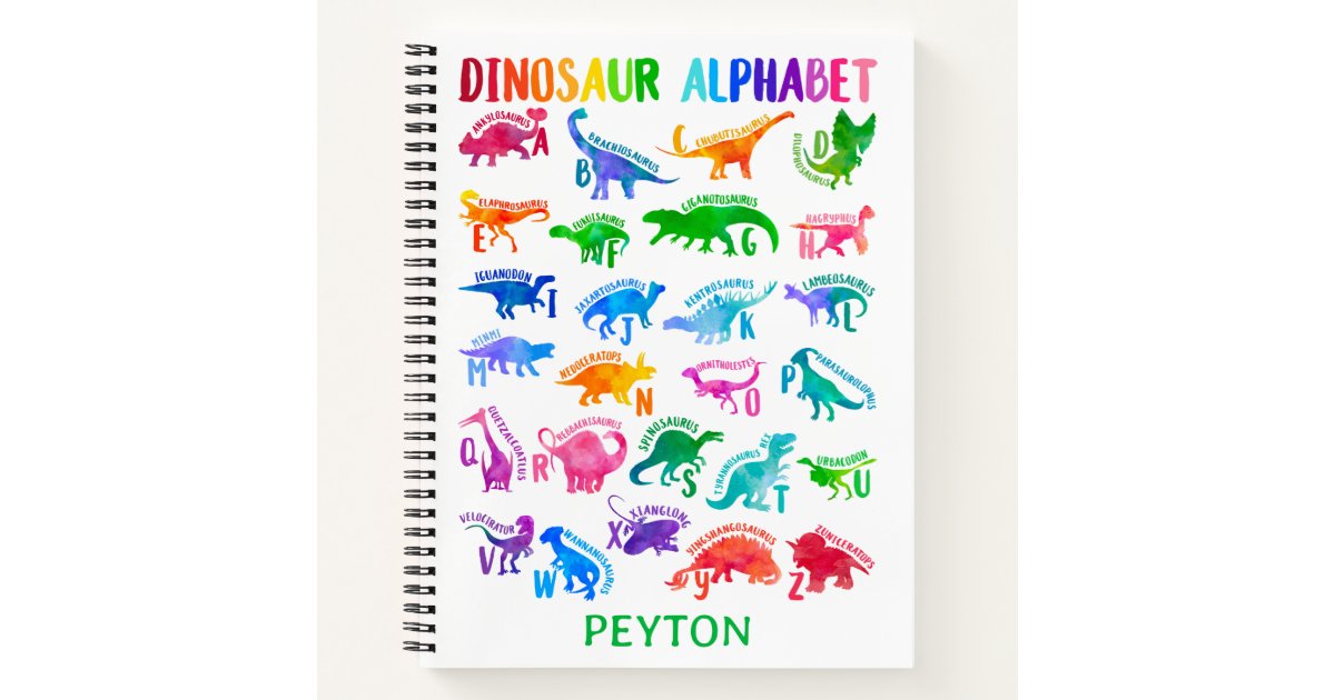 Personalized Kids Sketchbook, Drawing Book, Notebook, Dinosaurs