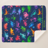 Watercolor Dinosaur Alphabet Colorful Dino Kids Sherpa Blanket (Front (Horizontal))