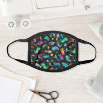 Watercolor Dinosaur Astronauts Space Pattern Face Mask
