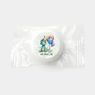 Watercolor Dinosaur Balloons Boy Birthday Party Life Saver® Mints