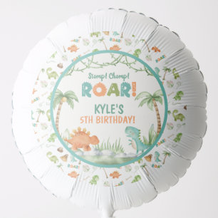 Watercolor Dinosaur Birthday Balloon