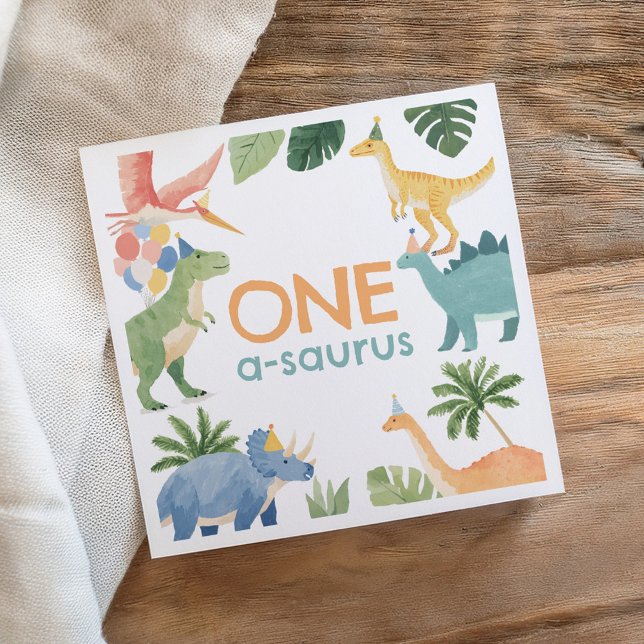 Watercolor Dinosaur Birthday Party Napkins (Creator Uploaded)