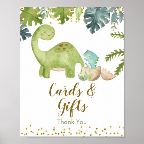 Watercolor Dinosaur Cards and Gifts Sign