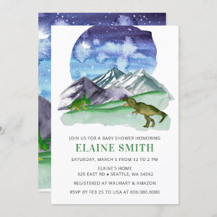 Watercolor Dinosaur Gender Neutral Baby Shower Invitation