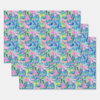 Watercolor Dinosaur Gift Wrap, Kids Dino Wrapping Wrapping Paper Sheets