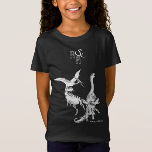 Watercolor Dinosaur Kids Romp and Roar T_Shirt