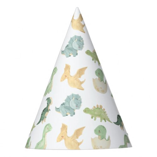 Watercolor Dinosaur Party Dino mite Birthday  Party Hat