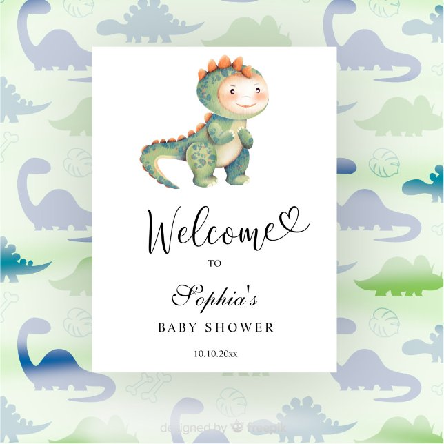 Watercolor Dinosaur - Welcome baby shower  Poster (Creator Uploaded)