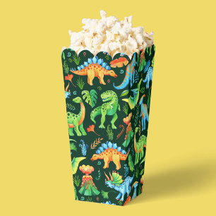 Watercolor Dinosaurs Boy's Birthday Jurassic Green Favor Boxes