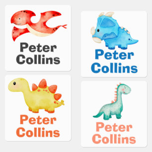 Watercolor Dinosaurs dinos kids Clothing Label