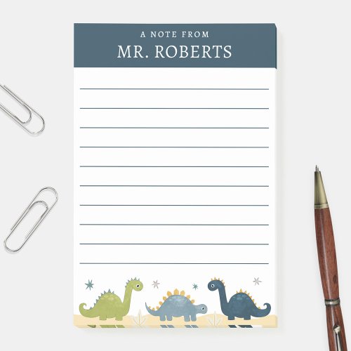 Watercolor Dinosaurs Science Teacher Post_it Notes