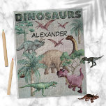 Watercolor Dinosaurs T-Rex Dinos Boys Name Jigsaw Puzzle<br><div class="desc">Customizable name design for a personalized gift for Birthdays,  Christmas,  or back to school time,   with watercolor painted dinosaurs,  just change the name.</div>