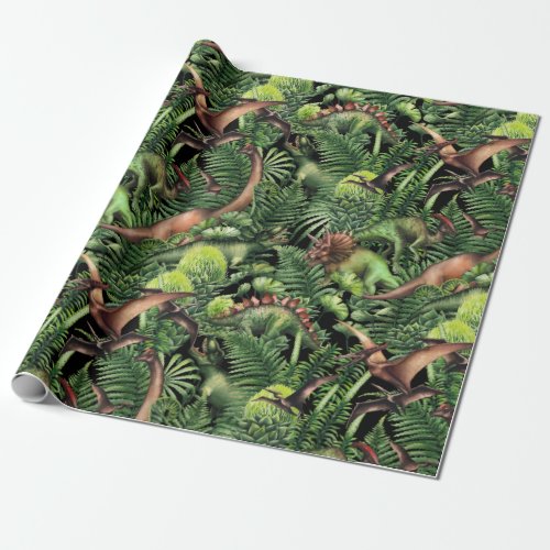 Watercolor Dinosaurs Wrapping Paper