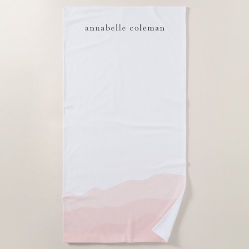 Watercolor Dip Dye Blush Pink Feminine Ombre Beach Towel