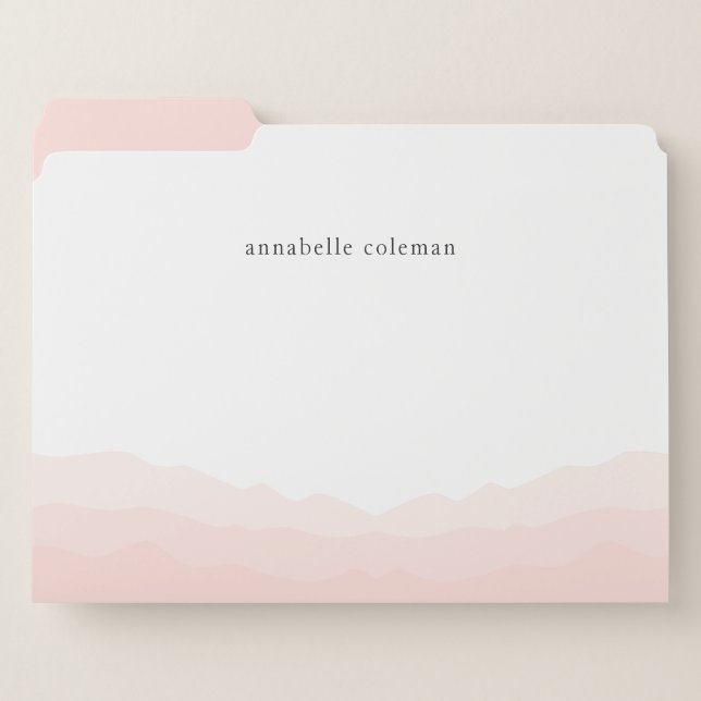 Watercolor Dip Dye Blush Pink Feminine Ombre File Folder (Front Left)
