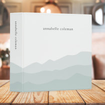 Watercolor Dip Dye Sage Green Ombre Elegant 3 Ring Binder